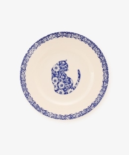プレート17.5cm/ブルーキャリコキャット/Burleigh