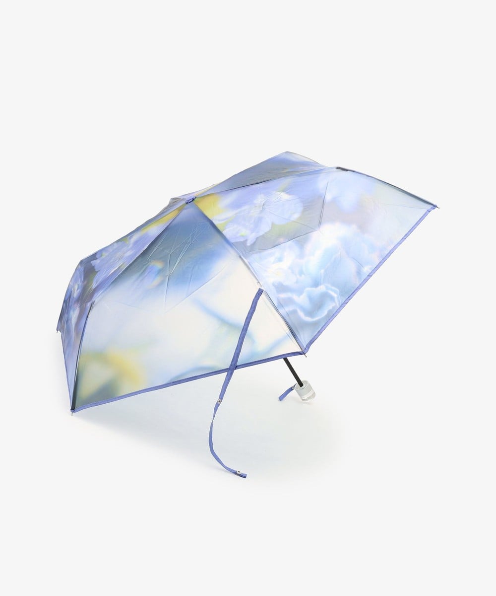 雨傘 フラワー＆スカイクリア折りたたみ傘 雨傘