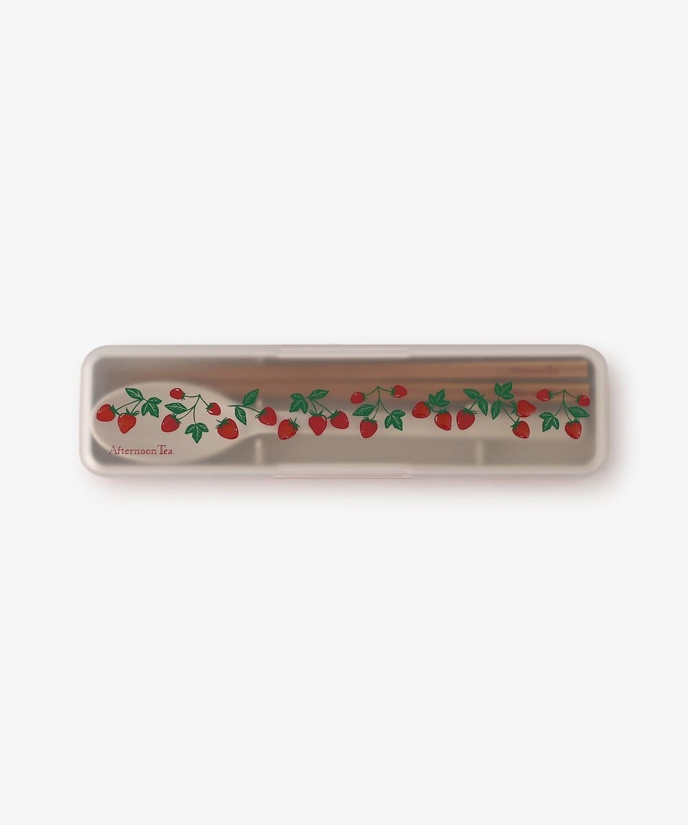 お弁当箱・ランチボックス 山中塗ストロベリー抗菌ランチカトラリーセット