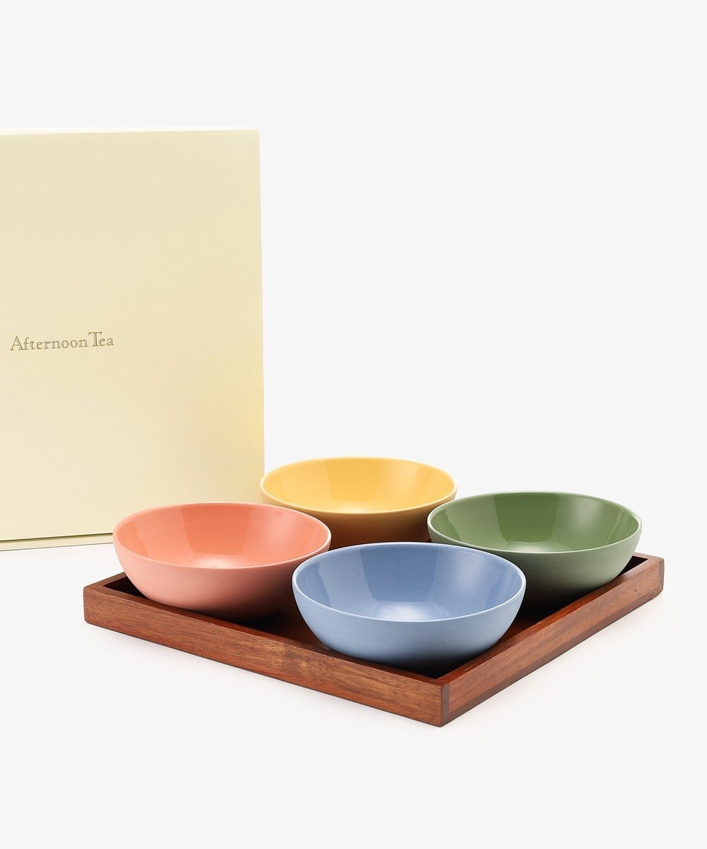茶椀・ボウル トレー&軽量ボウル4個セット