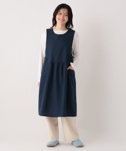 ヘリンボーンバックVネックエプロン