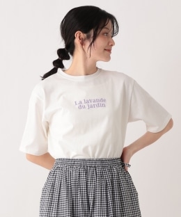 MON JOURNALタイポグラフィプリントTシャツ