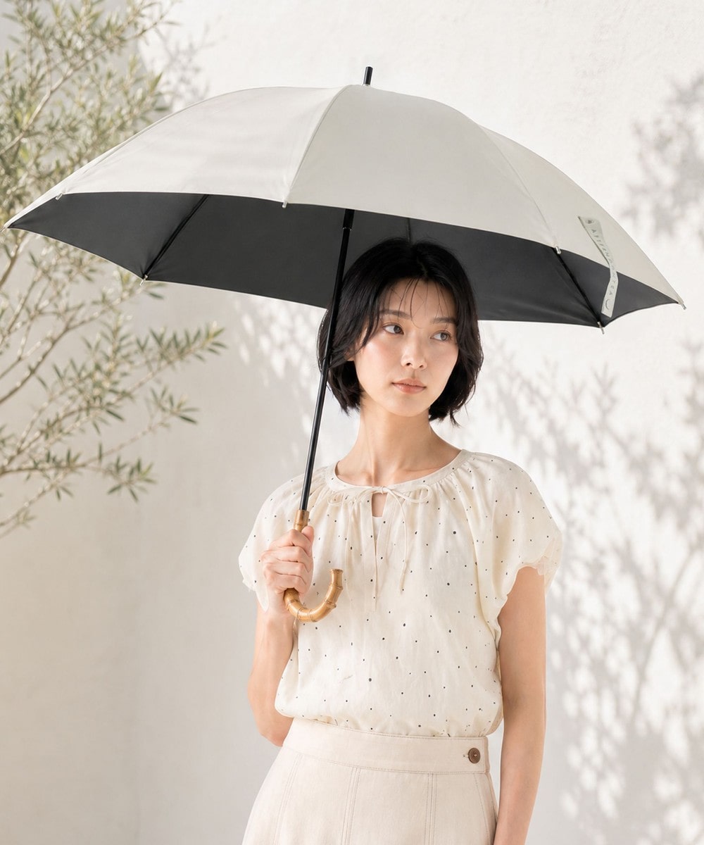 日傘（折りたたみ・長傘・晴雨兼用） UVカット率・遮光率100%生地使用 ロゴ刺繍晴雨兼用長傘 日傘