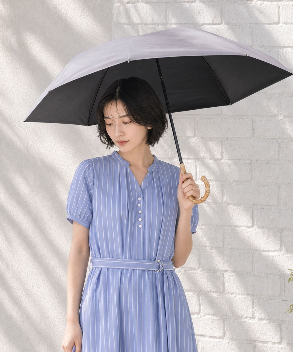 日傘（折りたたみ・長傘・晴雨兼用） UVカット率・遮光率100%生地使用 ロゴ刺繍晴雨兼用折りたたみ傘 日傘