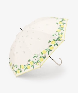 遮光率100% UVカット率100%生地使用 レモン小花晴雨兼用長傘 日傘