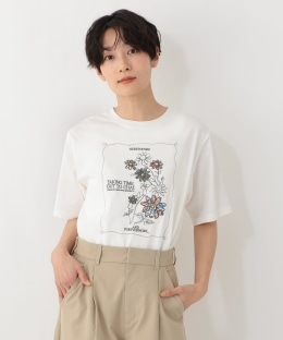 パッチワーク刺繍Tシャツ/リバティプリント