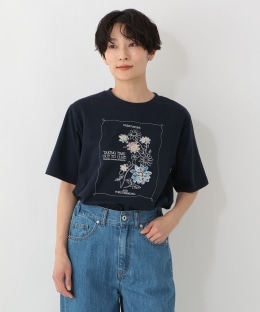 パッチワーク刺繍Tシャツ/リバティプリント