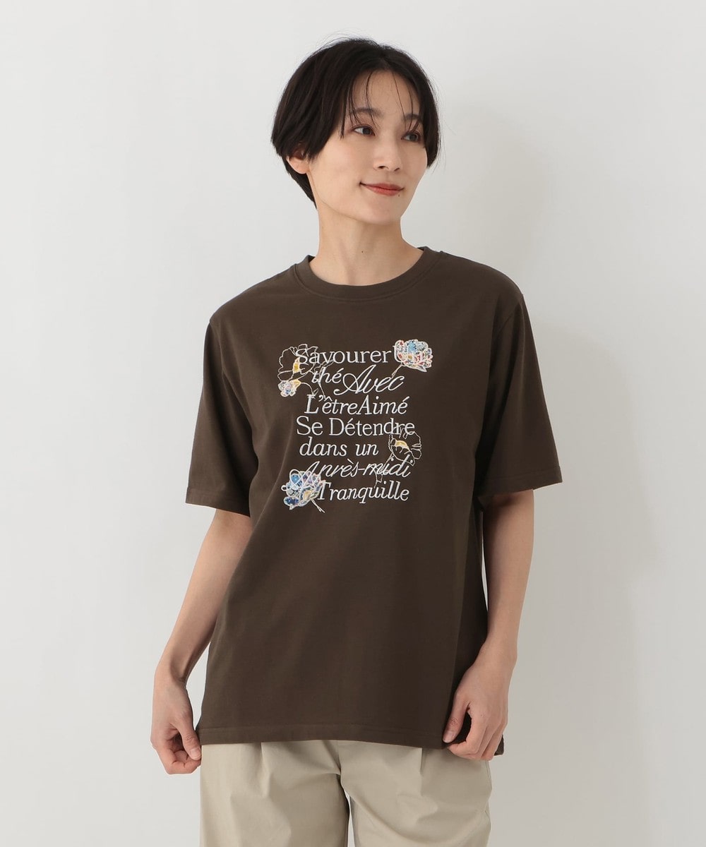 Tシャツ・カットソー パッチワーク刺繍Tシャツ/リバティプリント