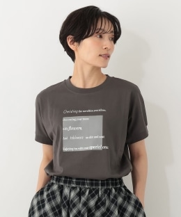 箔プリントフレンチスリーブTシャツ