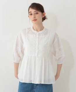 インド綿ボイル刺繍ブラウス
