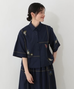 刺繍ラインブラウス/MAISON SAJOU