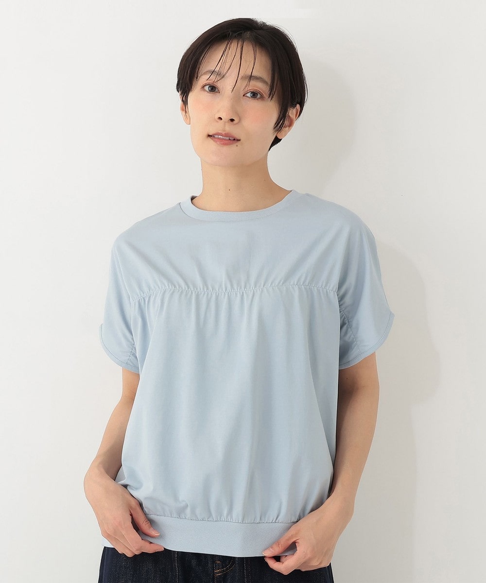 Tシャツ・カットソー 【接触冷感】ギャザーフレンチスリーブプルオーバー